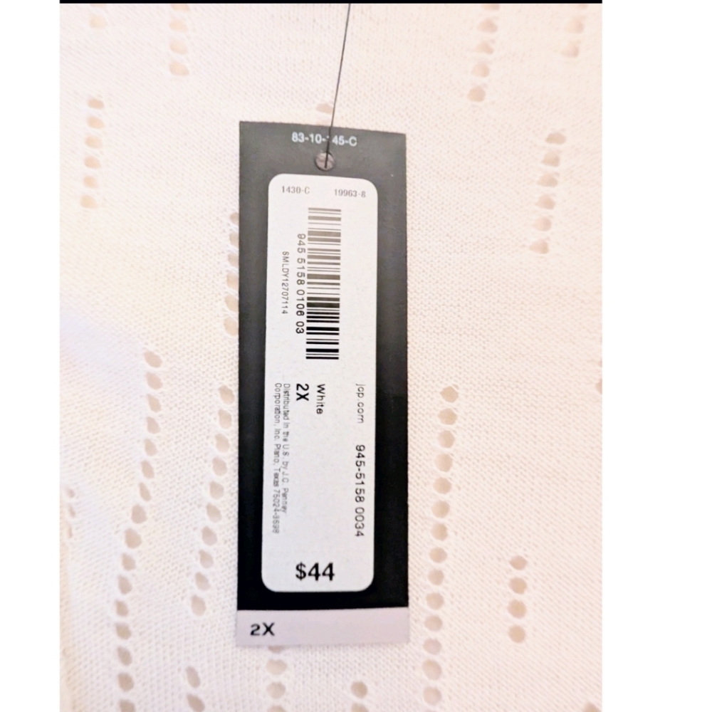 Worthington‎ Women's Sweater Cardigan 2xl White NWT Open Front Normcore - Picture 5 of 6